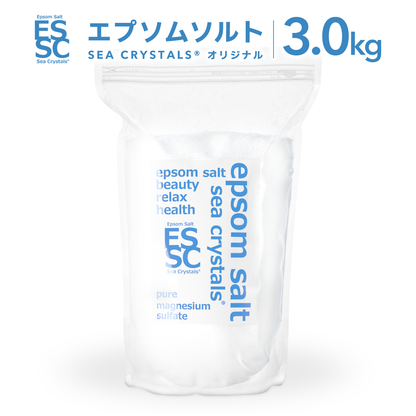 国産 エプソムソルト オリジナル 3kg(約20回分) シークリスタルス 入浴剤 計量スプーン付　【送料無料！(北海道・九州・沖繩を除く）】